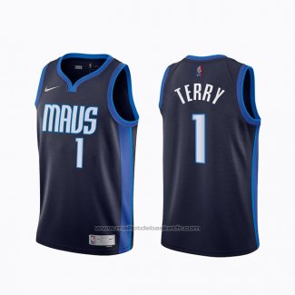 Maillot Dallas Mavericks Tyrell Terry #1 Earned 2020-21 Bleu