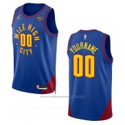 Maillot Denver Nuggets Personnalise Statement 2022-23 Bleu