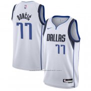 Maillot Enfant Dallas Mavericks Luka Doncic #77 Association 2021 Blanc