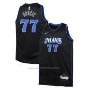 Maillot Enfant Dallas Mavericks Luka Doncic #77 Ville 2023-24 Bleu