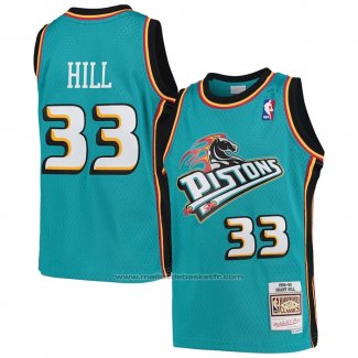 Maillot Enfant Detroit Pistons Grant Hill #33 Mitchell & Ness 1998-99 Hardwood Classics Vert