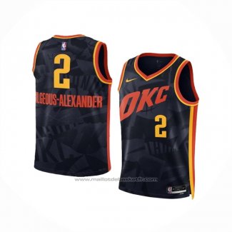 Maillot Enfant Oklahoma City Thunder Shai-gilgeous Alexander #2 Ville 2023-24 Noir