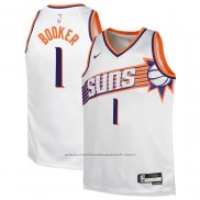 Maillot Enfant Phoenix Suns Devin Booker #1 Association 2023-24 Blanc