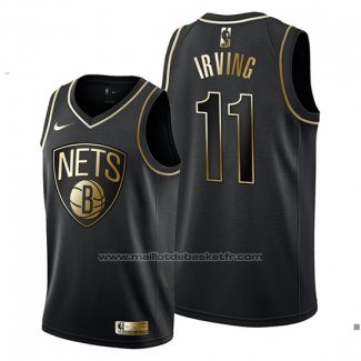 Maillot Golden Edition Brooklyn Nets Kyrie Irving #11 Noir