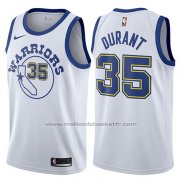 Maillot Golden State Warriors Kevin Durant #35 Blanc 2017-18