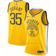 Maillot Golden State Warriors Kevin Durant #35 Earned Jaune