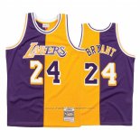 Maillot Los Angeles Lakers Kobe Bryant #24 Mitchell & Ness 1996-97 Split Jaune Volet