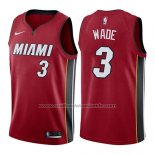 Maillot Miami Heat Dwyane Wade #3 Statement 2017-18 Rouge