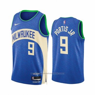 Maillot Milwaukee Bucks Bobby Portis #9 Ville 2023-24 Bleu