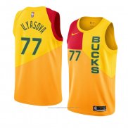 Maillot Milwaukee Bucks Ersan Ilyasova #77 Ville 2018-19 Jaune