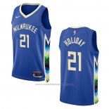 Maillot Milwaukee Bucks Jrue Holiday #21 Ville 2022-23 Bleu