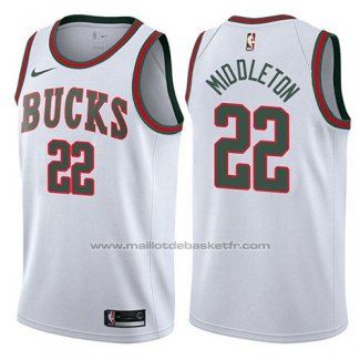 Maillot Milwaukee Bucks Khris Middleton #22 Return To The Mecca Classic 2017-18 Blanc