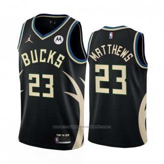 Maillot Milwaukee Bucks Wesley Matthews #23 Statement 2022-23 Noir