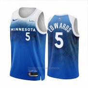 Maillot Minnesota Timberwolves Anthony Edwards #5 Ville 2023-24 Bleu