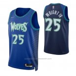 Maillot Minnesota Timberwolves Mckinley Wright Iv #25 Ville 2021-22 Bleu