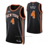 Maillot New York Knicks Derrick Rose #4 Ville 2021-22 Noir