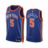 Maillot New York Knicks Immanuel Quickley #5 Ville 2023-24 Bleu