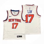 Maillot New York Knicks Jeremy Lin #17 Association Blanc