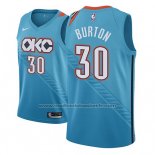 Maillot Oklahoma City Thunder Deonte Burton #30 Ville 2018-19 Bleu