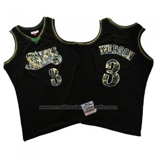 Maillot Philadelphia 76ers Allen Iverson #3 Camouflage Vert