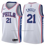 Maillot Philadelphia 76ers Joel Embiid #21 2017-18 Blanc