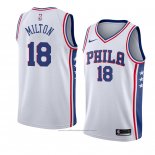 Maillot Philadelphia 76ers Shake Milton #18 Association 2017-18 Blanc