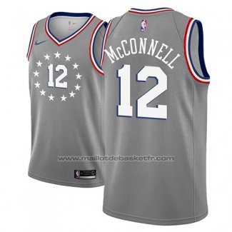 Maillot Philadelphia 76ers T.j. McConnell #12 Ville 2018-19 Gris