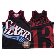 Maillot Philadelphia 76ers Wilt Chamberlain #13 Mitchell & Ness Big Face Noir