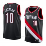 Maillot Portland Trail Blazers Jake Layman #10 Icon 2018 Noir