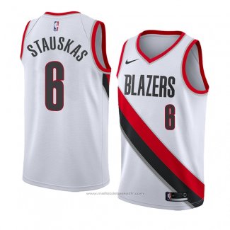 Maillot Portland Trail Blazers Nik Stauskas #6 Association 2018 Blanc