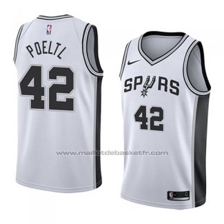 Maillot San Antonio Spurs Jakob Poeltl #42 Association 2018 Blanc