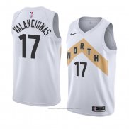 Maillot Toronto Raptors Jonas Valanciunas #17 Ville 2018 Blanc