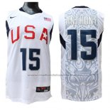 Maillot USA 2008 Anthony #15 Blanc