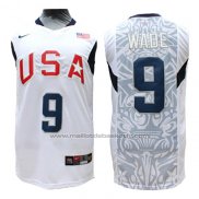 Maillot USA 2008 Wade #9 Blanc