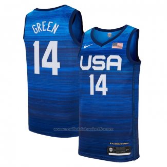 Maillot USA 2021 Draymond Green #14 Bleu