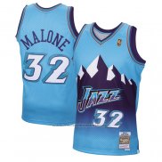 Maillot Utah Jazz Karl Malone #32 Mitchell & Ness 1996-97 Bleu