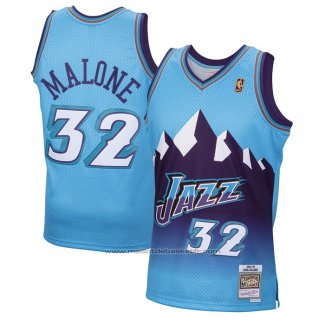 Maillot Utah Jazz Karl Malone #32 Mitchell & Ness 1996-97 Bleu