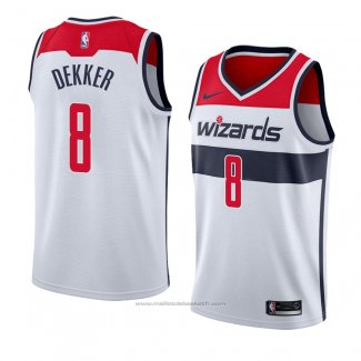 Maillot Washington Wizards Sam Dekker #8 Association 2018 Blanc