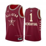 Maillot All Star 2024 San Antonio Spurs Victor Wembanyama #1 Rouge