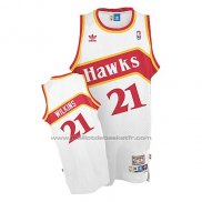 Maillot Atlanta Hawks Dominique Wilkins #21 Retro Blanc