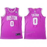 Maillot Boston Celtics Jayson Tatum #0 Authentic Rosa