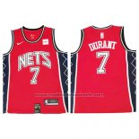 Maillot Brooklyn Nets Kevin Durant #7 Retro Rouge
