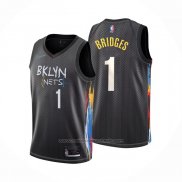 Maillot Brooklyn Nets Mikal Bridges #1 Ville 2022-23 Noir