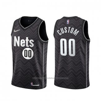 Maillot Brooklyn Nets Personnalise Earned 2020-21 Noir