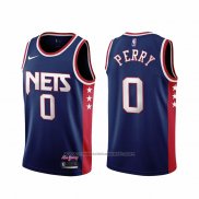 Maillot Brooklyn Nets Reggie Perry #0 Ville 2021-22 Bleu