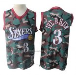 Maillot Camouflage Philadelphia 76ers Allen Iverson #3 1996-97 Vert