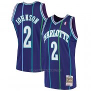 Maillot Charlotte Hornets Larry Johnson #2 Mitchell & Ness 1994-95 Volet