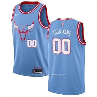 Maillot Chicago Bulls Ville Personnalise Bleu