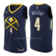 Maillot Denver Nuggets Paul Millsap #4 Ville 2017-18 Bleu