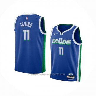 Maillot Enfant Dallas Mavericks Kyrie Irving #11 Ville 2022-23 Bleu